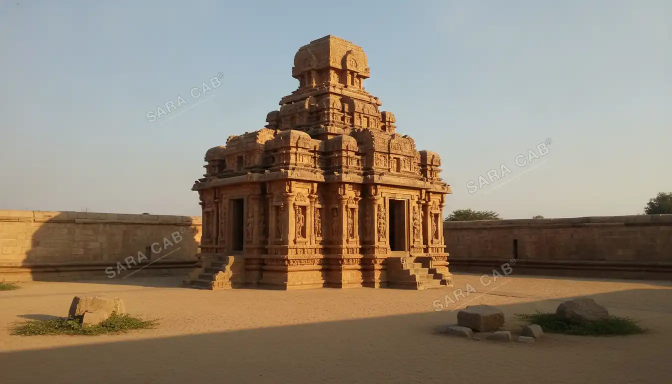The sandstone Kailasanathar temple at Kanchipuram in morning light