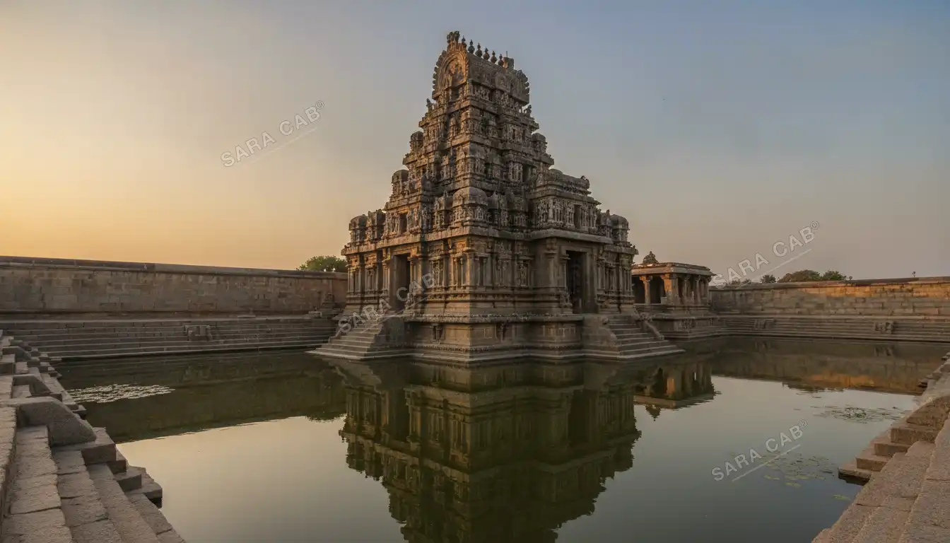 The old Perur temple and its tank on the western edge of Coimbatore