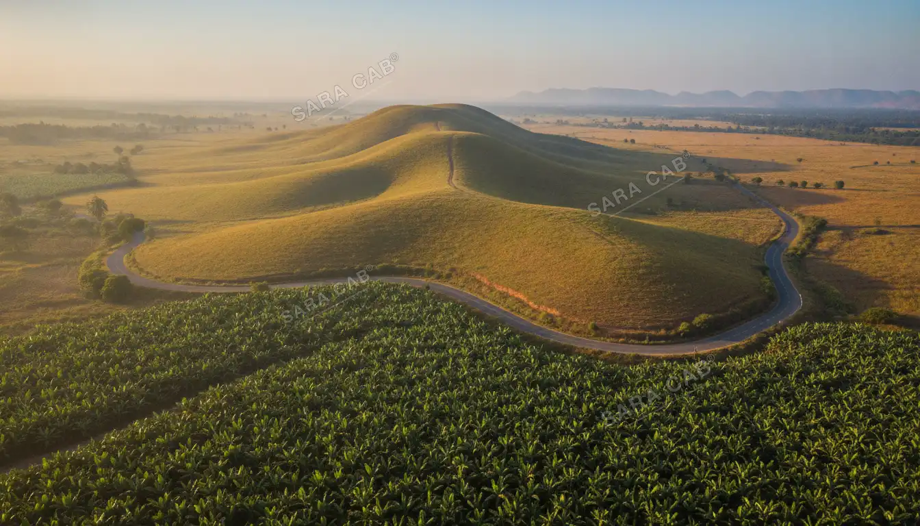 The Sirumalai hills rising above the plains near Dindigul