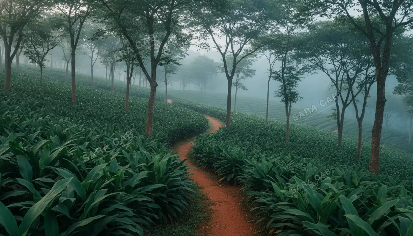 A cardamom plantation on the hillside near Kumily, on the way to Thekkady